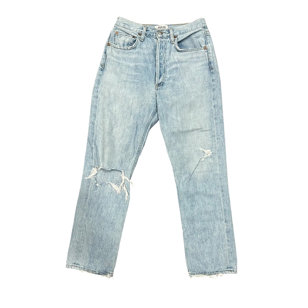 AGOLDE Riley High Rise Straight Leg Distressed Jeans Women's Size 27